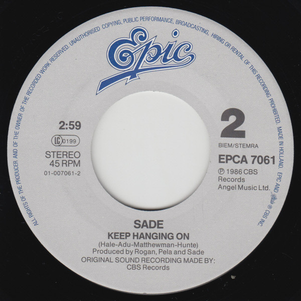 Sade - Never As Good As The First Time | Epic (EPCA 7061) - 4