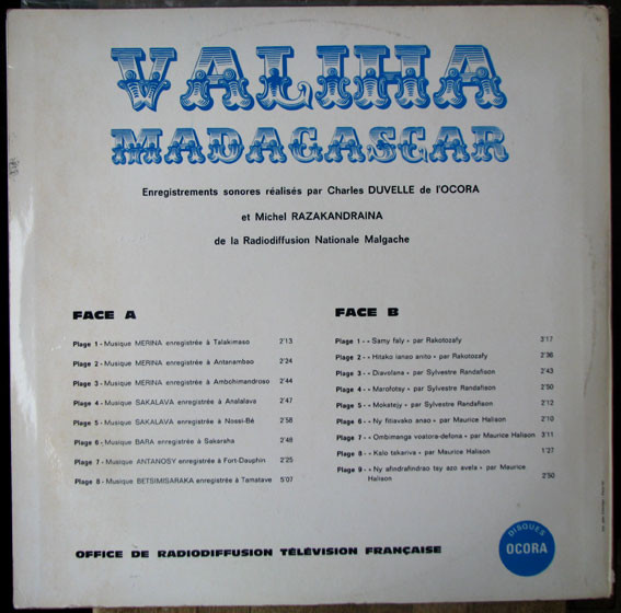 Various - Valiha Madagascar | Ocora (OCR 18) - 2
