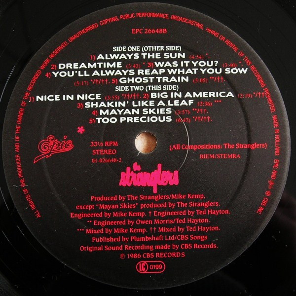 The Stranglers - Dreamtime | Epic (EPC 26648) - 4 The Stranglers - Dreamtime | Epic (EPC 26648) - 4