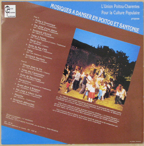 Various - Musiques À Danser en Poitou-Charentes-Vendée | Geste Paysanne UPCP (UP 44) - 2