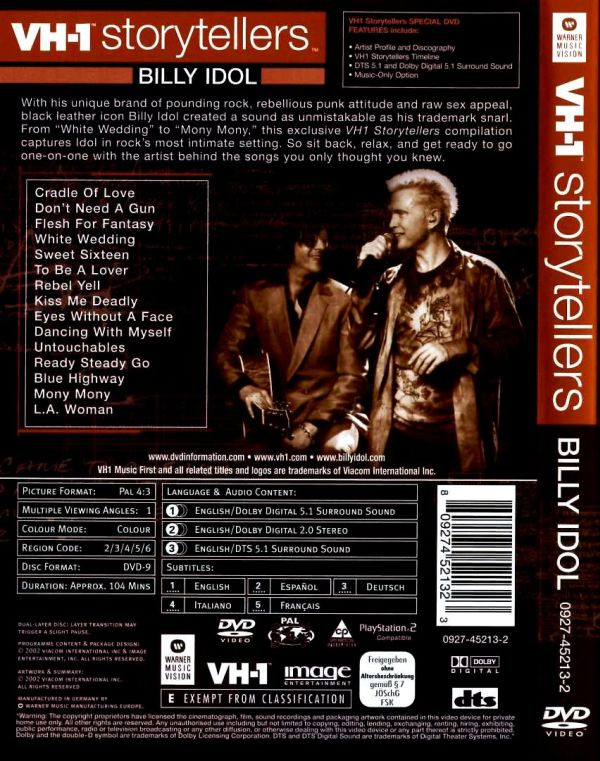 Billy Idol - VH1 Storytellers | Warner Music Vision (0927-45213-2) - 2