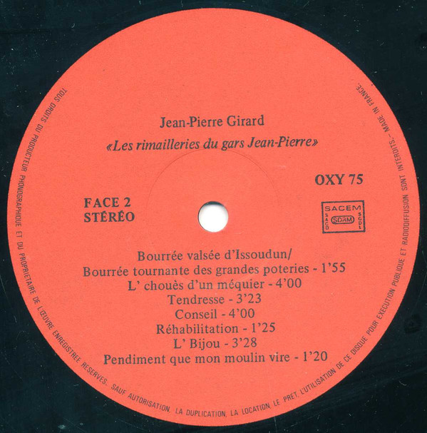 Les Rimailleries Du Gars Jean-Pierre