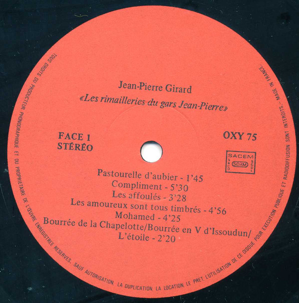 Les Rimailleries Du Gars Jean-Pierre