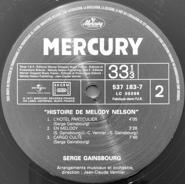Serge Gainsbourg - Histoire De Melody Nelson | Mercury Music Group (537 183-7) - 4 Serge Gainsbourg - Histoire De Melody Nelson | Mercury Music Group (537 183-7) - 4