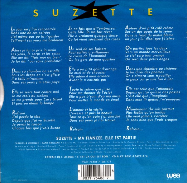 Dany Brillant - Suzette | WEA (9031-75486-7) - 2