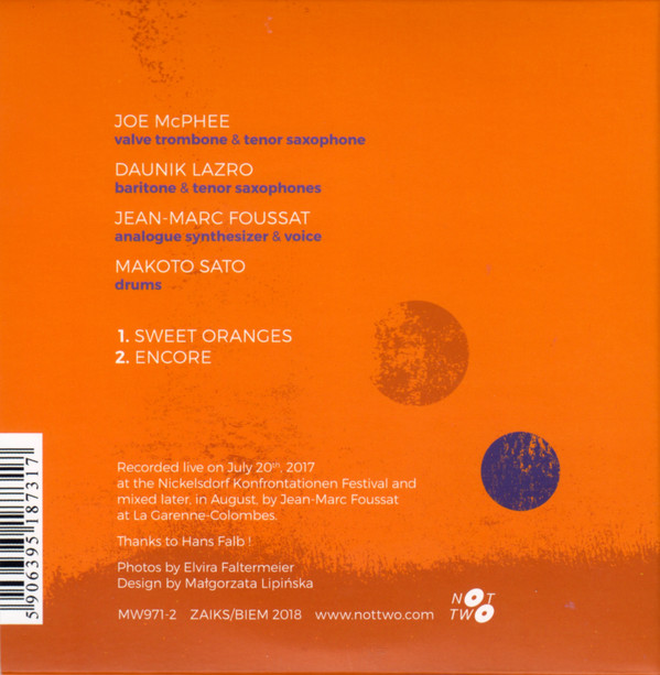 The Clifford Thornton Memorial Quartet - Sweet Oranges | Not Two Records (MW971-2) - 2 The Clifford Thornton Memorial Quartet - Sweet Oranges | Not Two Records (MW971-2) - 2