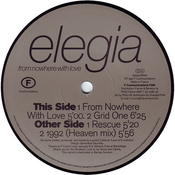 Elegia - From Nowhere With Love | F Communications (F 060) - 3