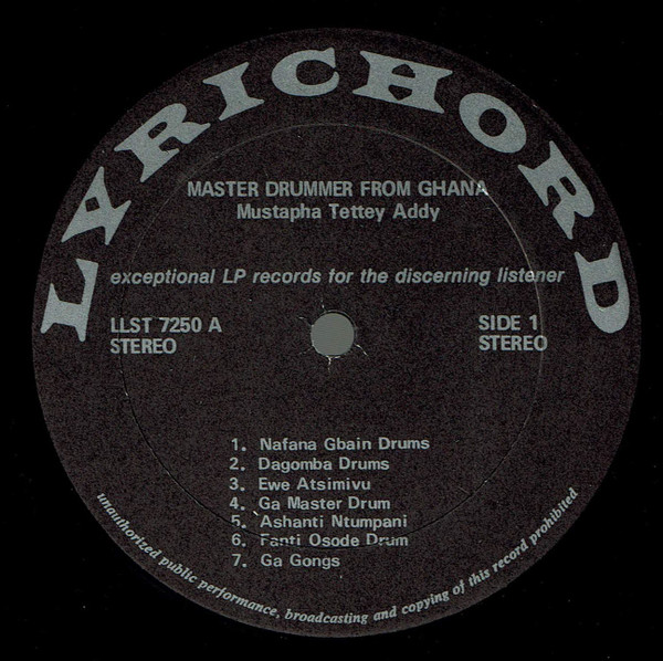 Mustapha Tettey Addy - Master Drummer From Ghana | Lyrichord (LLST 7250) - 3