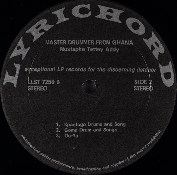 Mustapha Tettey Addy - Master Drummer From Ghana | Lyrichord (LLST 7250) - 4