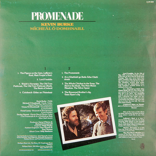 Kevin Burke & Mícheál Ó Domhnaill - Promenade | Mulligan (LUN 028) - 2 Kevin Burke & Mícheál Ó Domhnaill - Promenade | Mulligan (LUN 028) - 2