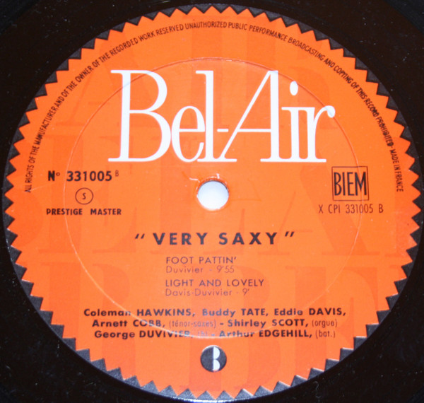 Coleman Hawkins , Buddy Tate , Eddie Davis - Very Saxy | Bel Air (331005) - 4 Coleman Hawkins , Buddy Tate , Eddie Davis - Very Saxy | Bel Air (331005) - 4