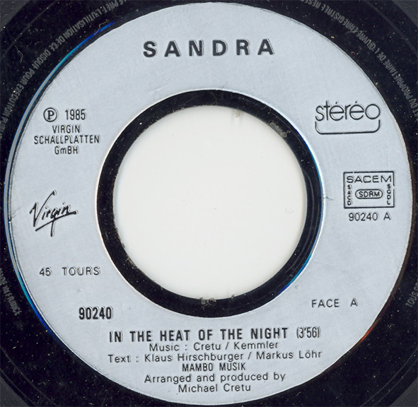 Sandra - In The Heat Of The Night | Virgin (90240) - 3