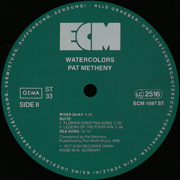 Pat Metheny - Watercolors | ECM Records (ECM 1097) - 4 Pat Metheny - Watercolors | ECM Records (ECM 1097) - 4