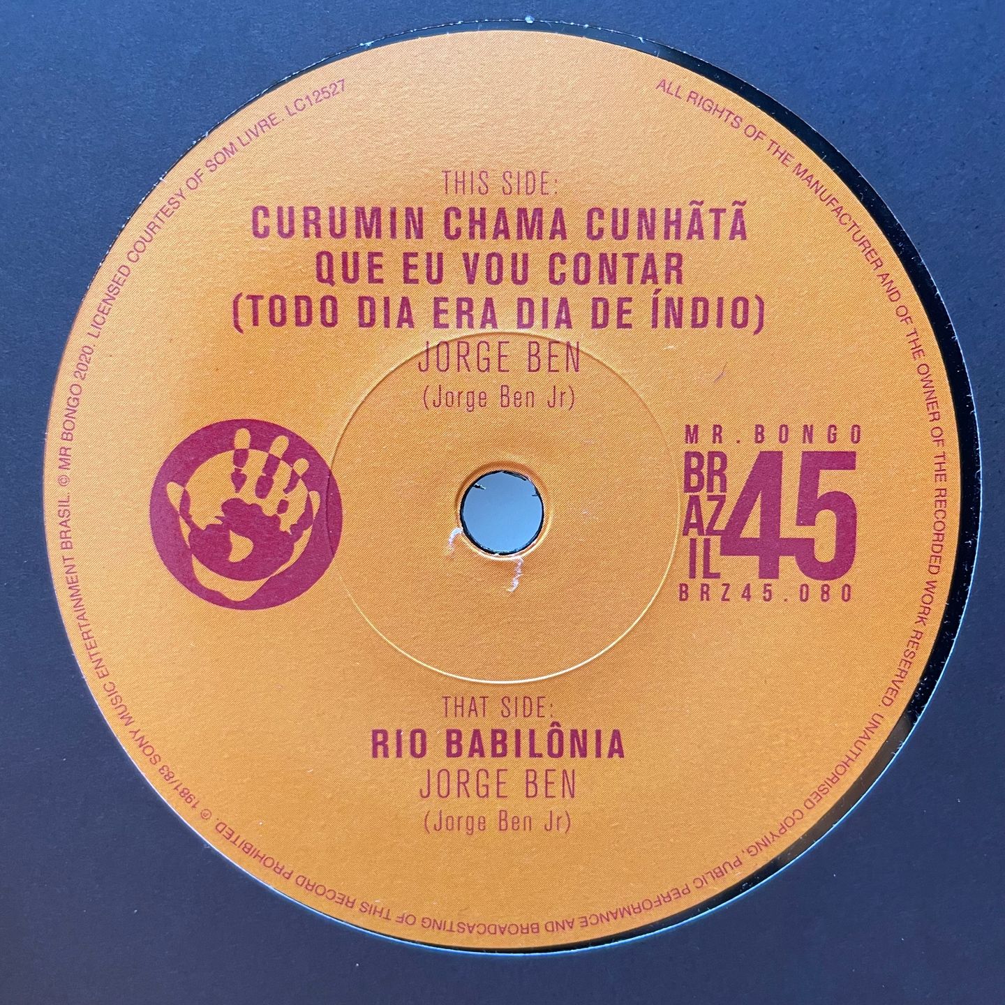Jorge Ben - Curumin Chama Cunhã Tã Que Eu Vou Contar (Todo Dia Era Dia De Indio) | Mr Bongo (BRZ45.080)