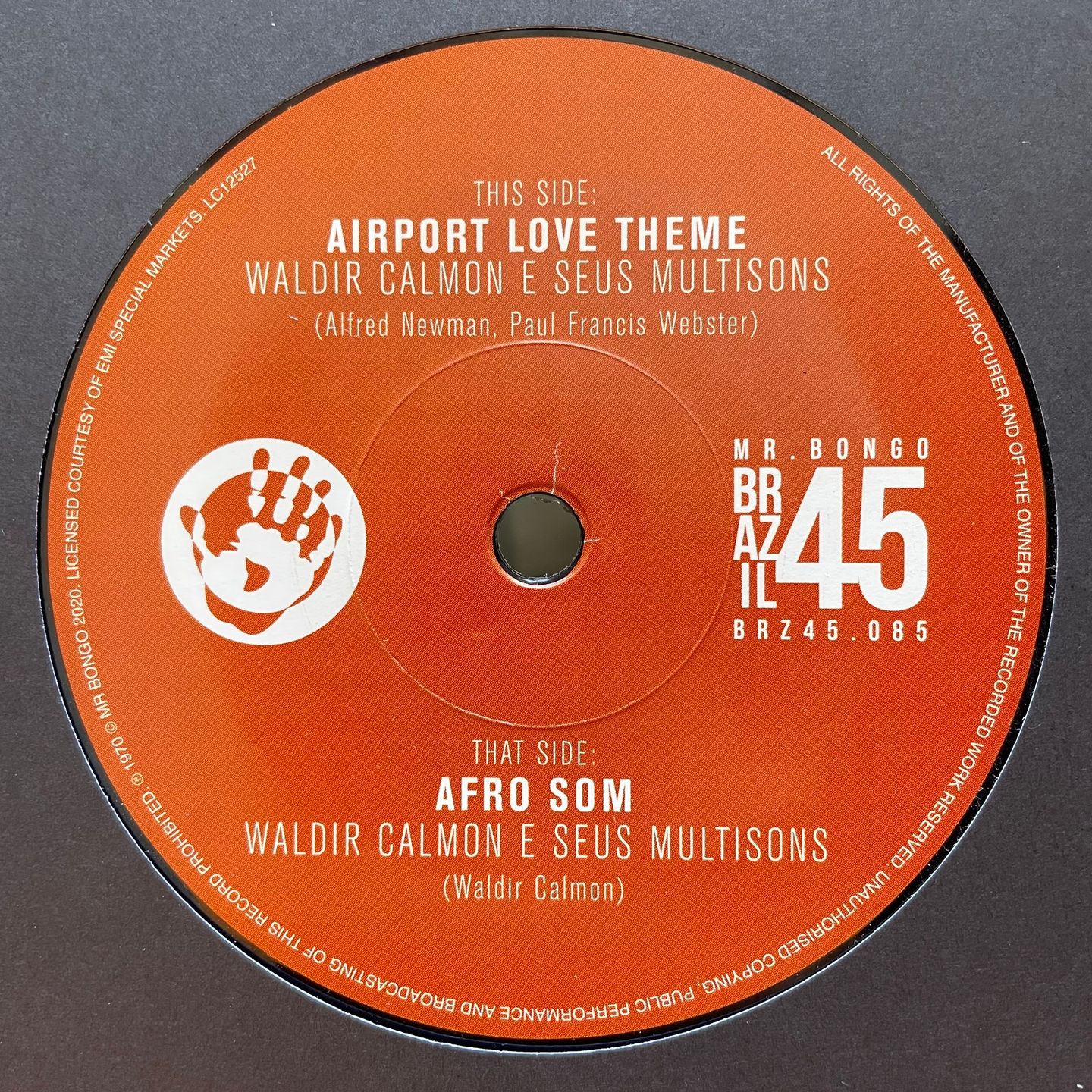 Waldir Calmon E Seus Multisons - Airport Love Theme / Afro Som | Mr Bongo (BRZ45 085)