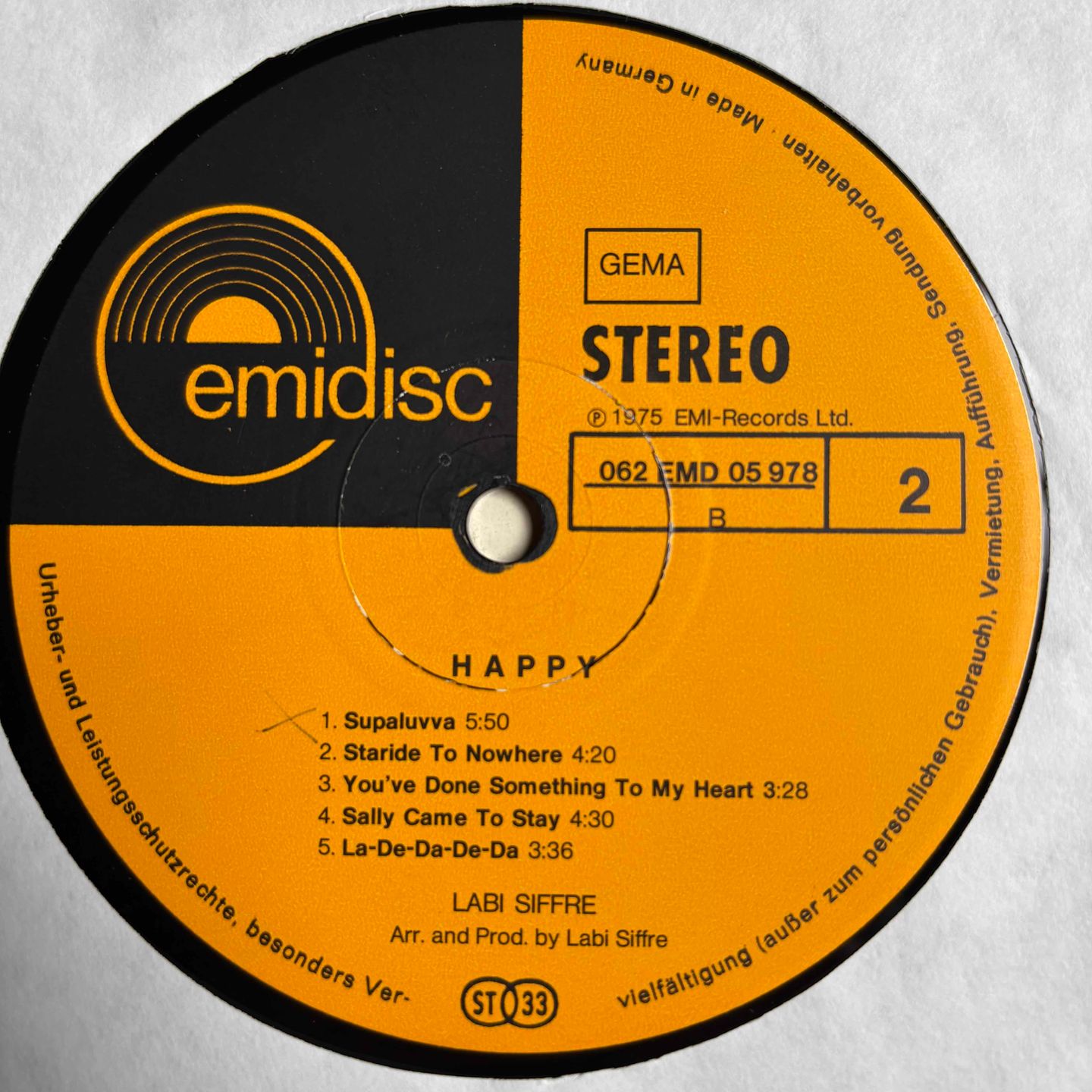 Labi Siffre - Happy | Emidisc (062 EMD 05 978) - 2