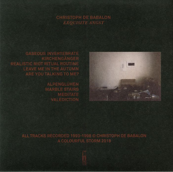 Christoph De Babalon - Exquisite Angst | A Colourful Storm (ACOLOUR011) - 2 Christoph De Babalon - Exquisite Angst | A Colourful Storm (ACOLOUR011) - 2
