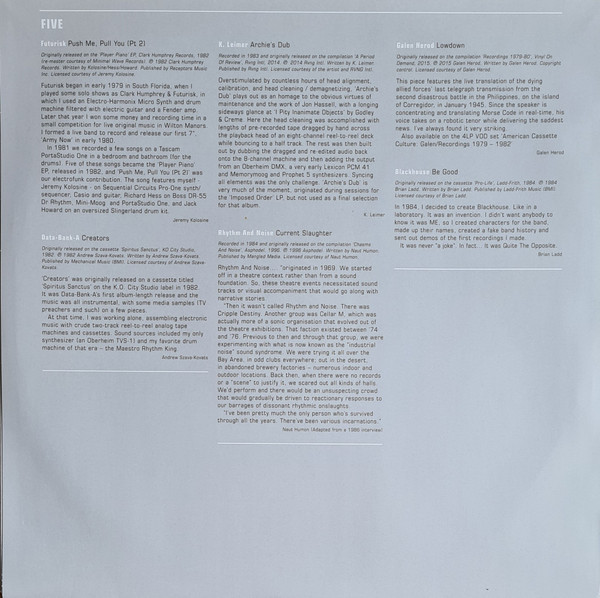 Close To The Noise Floor Presents… Additive Noise Function: Formative UK, European & North American Electronica 1978-84