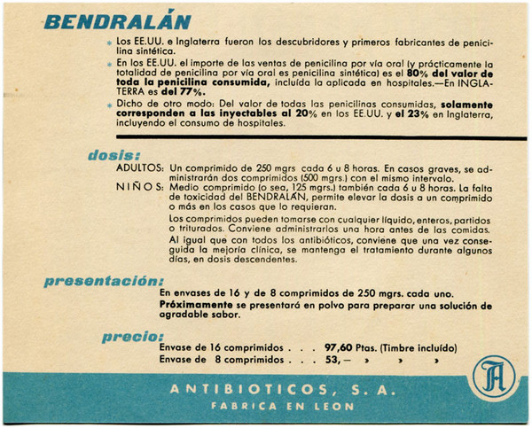 Bendralán (Información General Sobre Penicilina Sintética Por Vía Oral)